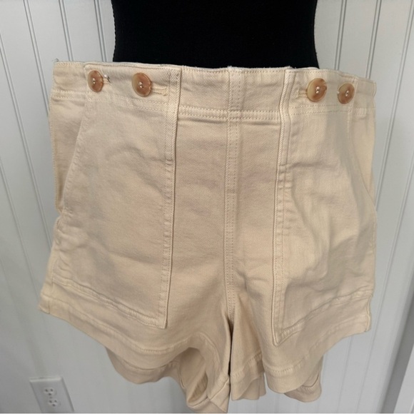 NWOT Anthropologie Pilcro The Kit High Rise Utility Shorts~ Crème~ 32 - Picture 7 of 11